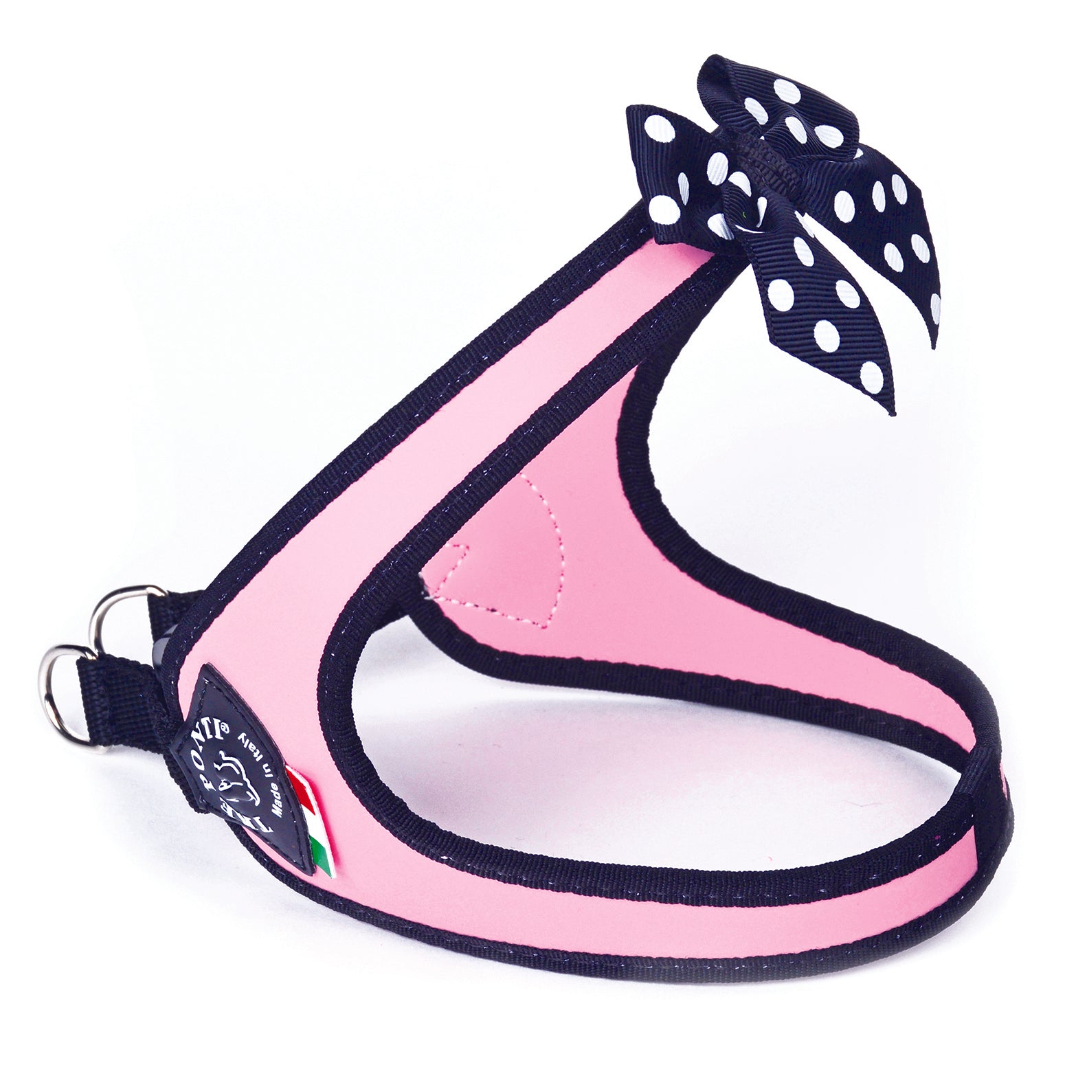 Easy Fit Fashion Harness with Polka Dot Bow Pink