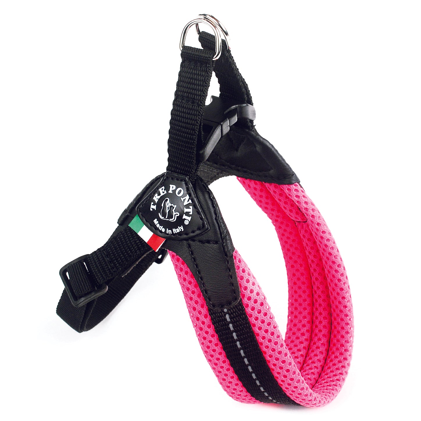 Easy Fit Breathable Mesh Harness with Adjustable Girth Fluo Pink