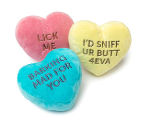 Candy Hearts 3 Pack Dog Toy